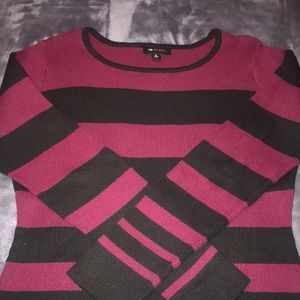 AB Studio red & black striped sweater